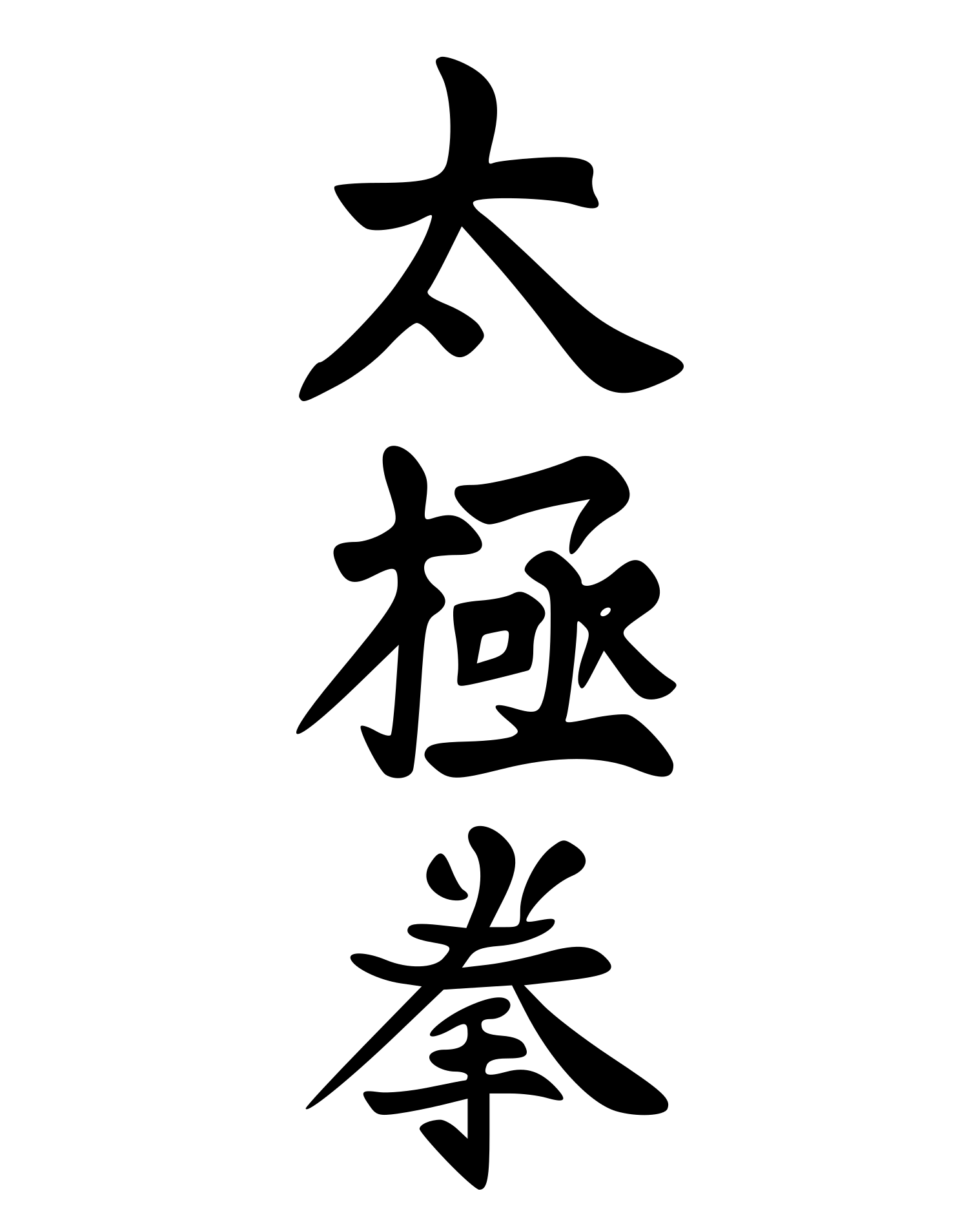 Taiji Quan écrit en charactères chinois